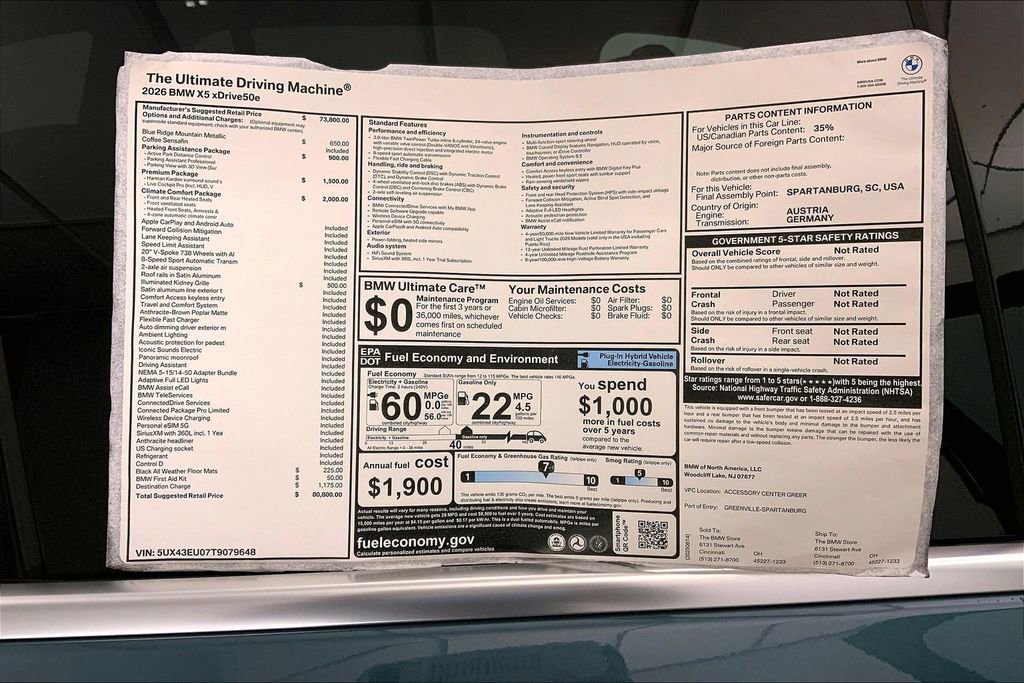 New 2026 BMW X5 xDrive50e w/ Climate Comfort Package image 12