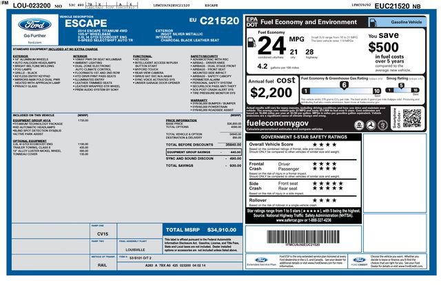 Used 2014 Ford Escape Titanium w/ Equipment Group 401A image 13