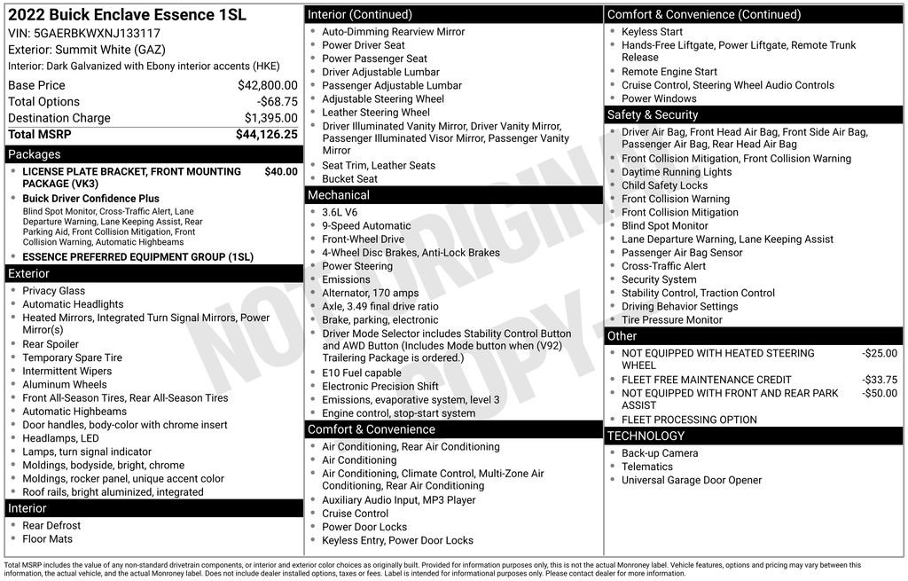 Used 2022 Buick Enclave Essence FWD image 35