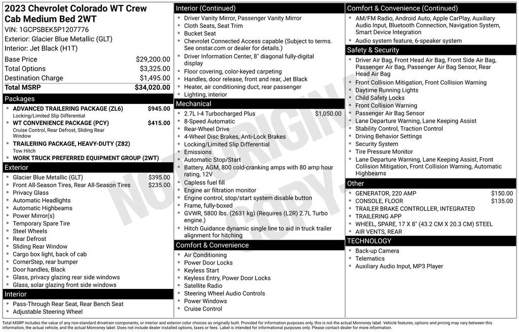 Used 2023 Chevrolet Colorado W/T w/ Advanced Trailering Package image 6