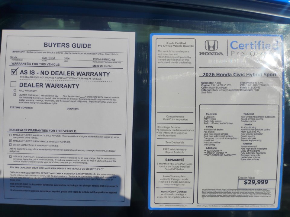 Certified 2026 Honda Civic Sport image 33