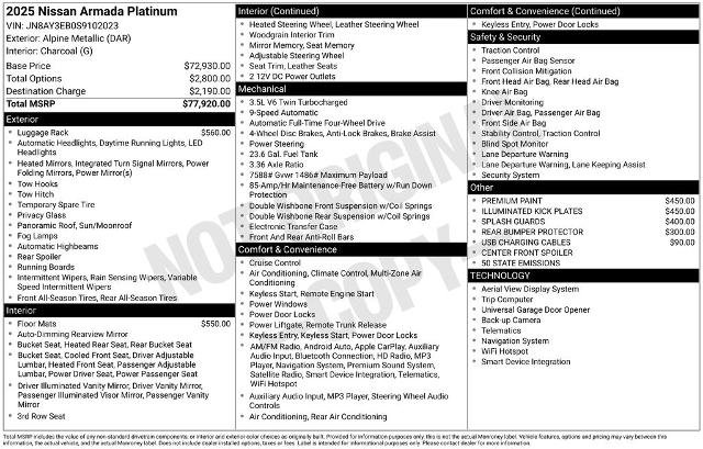 Certified 2025 Nissan Armada Platinum image 7