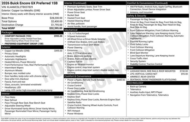 New 2026 Buick Encore GX Preferred w/ Comfort Package AWD/4WD image 27