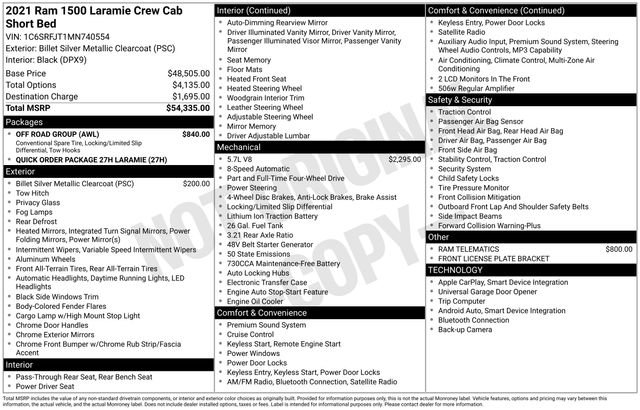 Used 2021 RAM 1500 Laramie w/ Off Road Group AWD/4WD image 5
