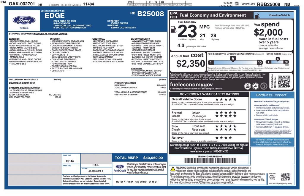 Used 2024 Ford Edge SE AWD/4WD image 64