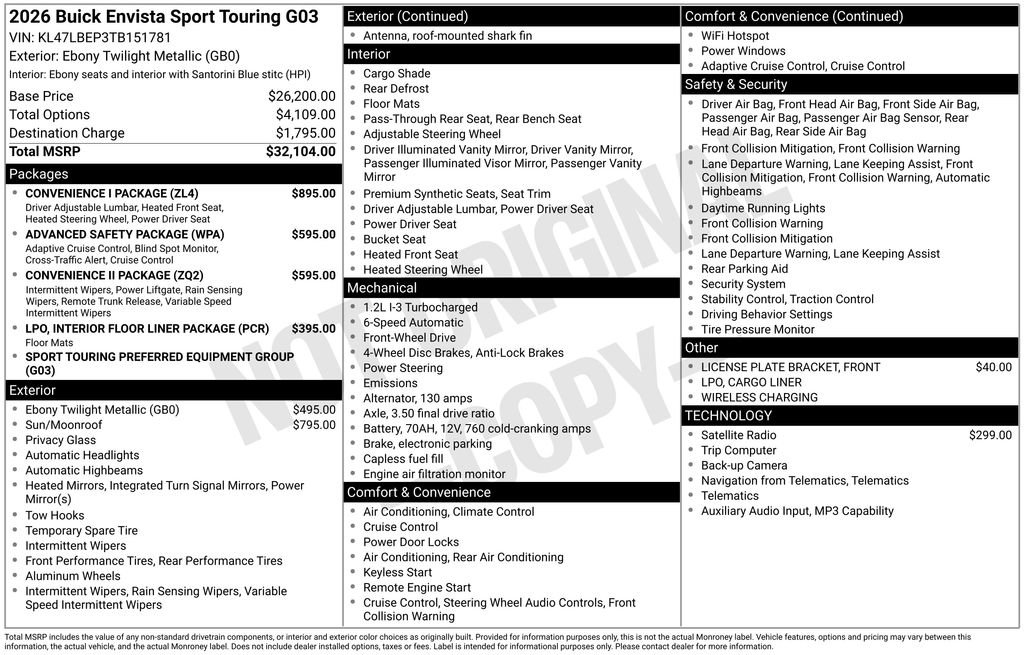 New 2026 Buick Envista Sport Touring w/ Convenience I Package FWD image 47