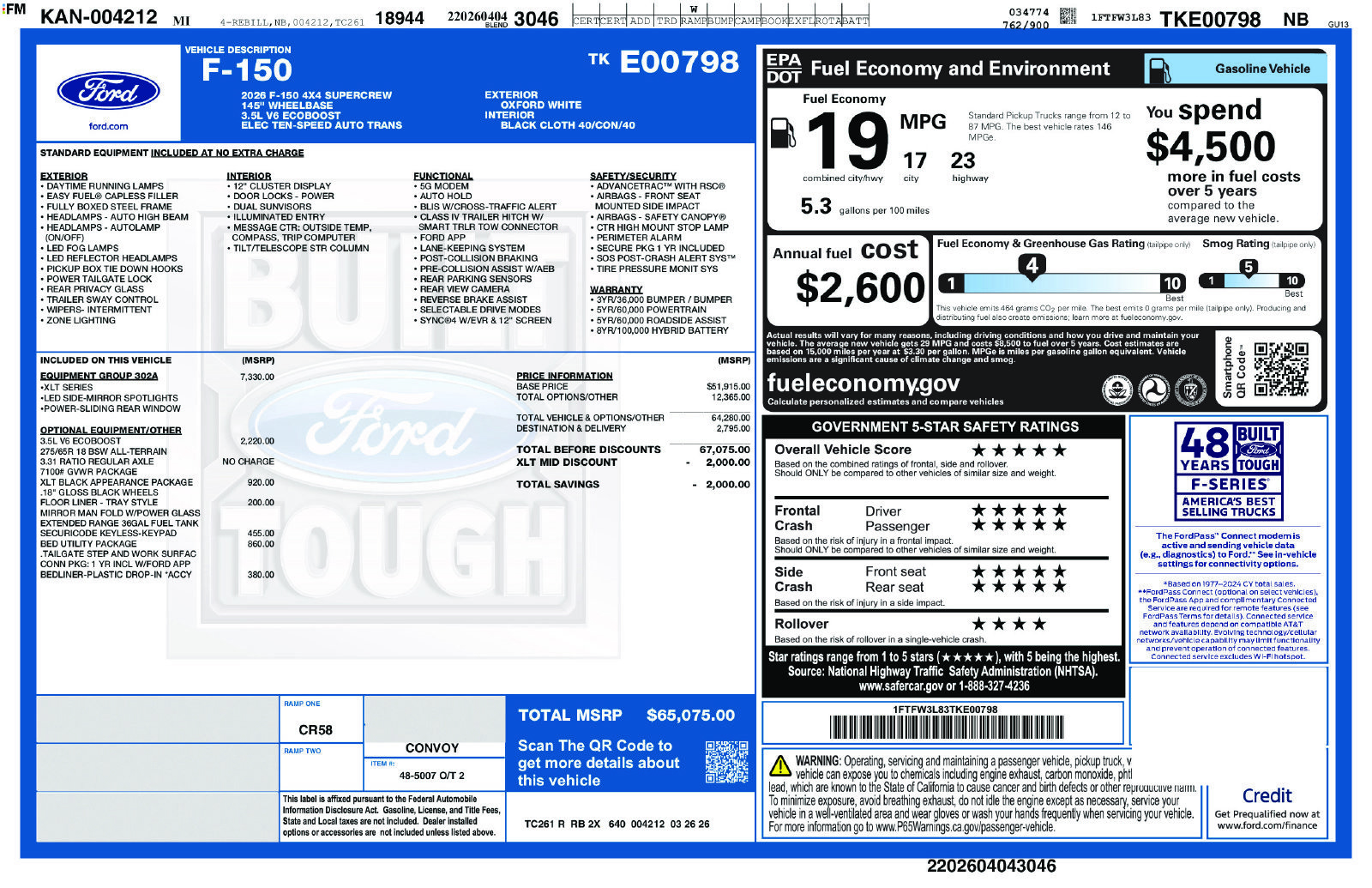 New 2026 Ford F150 XLT w/ Equipment Group 302A MID AWD/4WD image 5