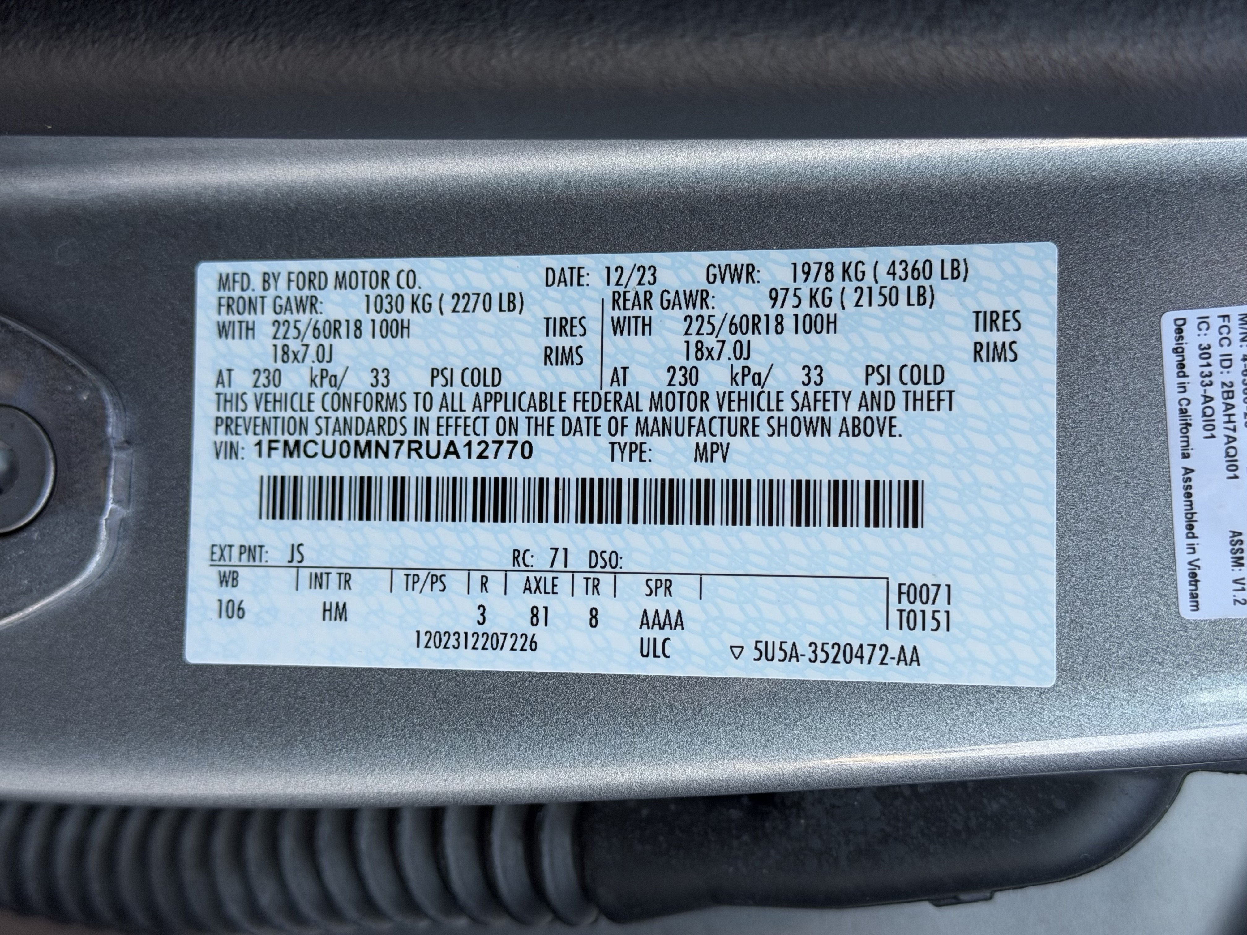 Used 2024 Ford Escape ST-Line FWD image 13