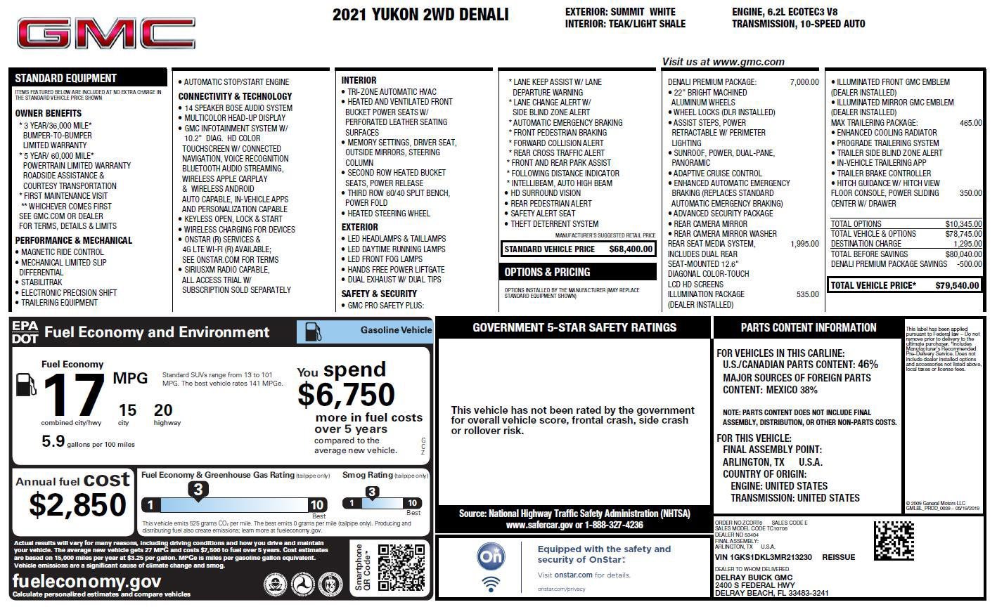 Certified 2021 GMC Yukon Denali w/ Denali Premium Package RWD image 4