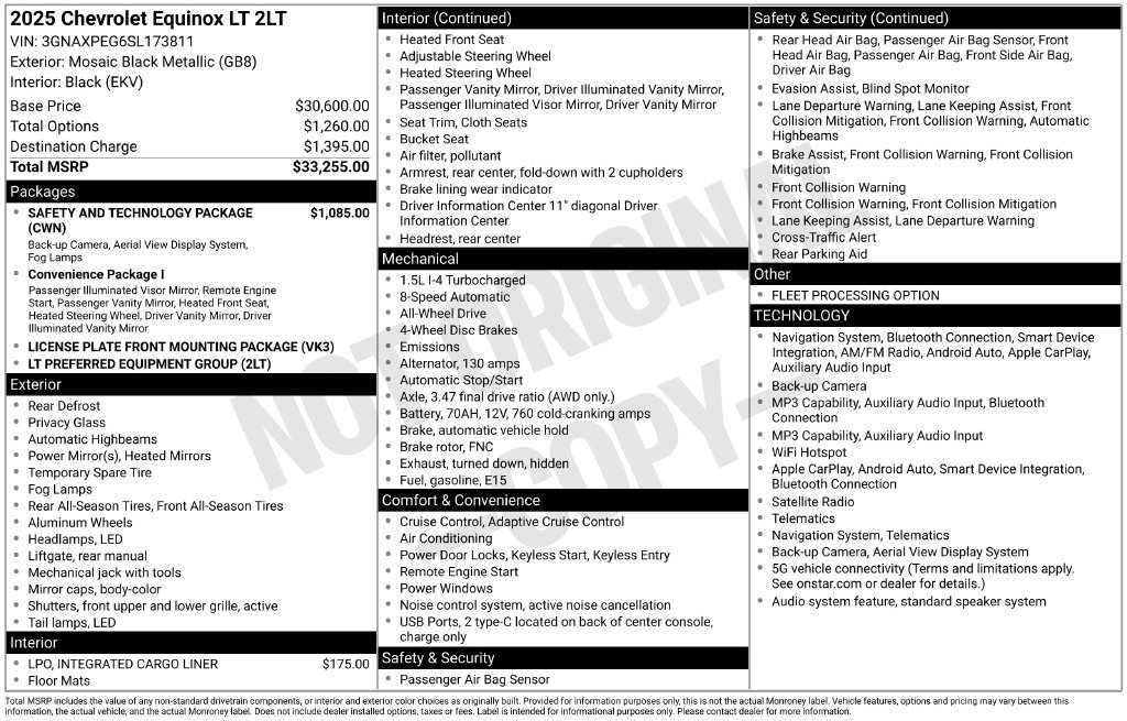 Certified 2025 Chevrolet Equinox LT w/ Safety and Technology Package AWD/4WD image 2