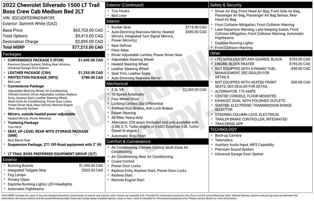 Used 2022 Chevrolet Silverado 1500 LT Trail Boss w/ Convenience Package II AWD/4WD image 8