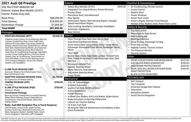 Used 2021 Audi Q8 Prestige w/ Prestige Package image 13