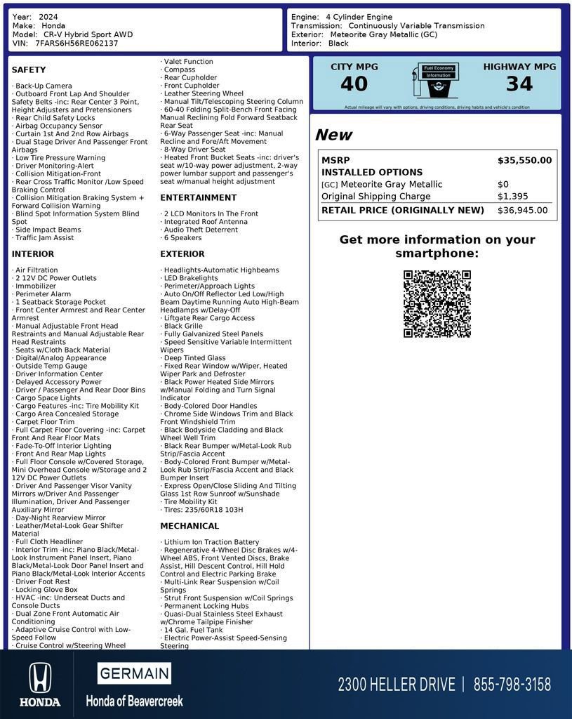 Certified 2024 Honda CR-V Sport image 19