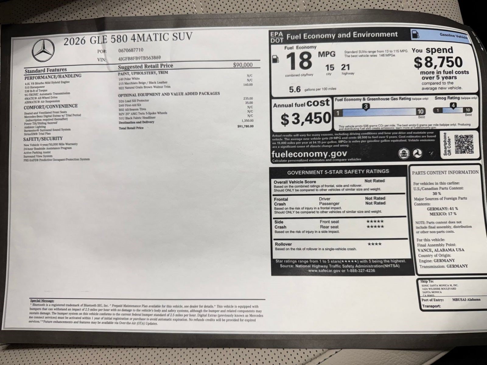 New 2026 Mercedes-Benz GLE 580 4MATIC image 33