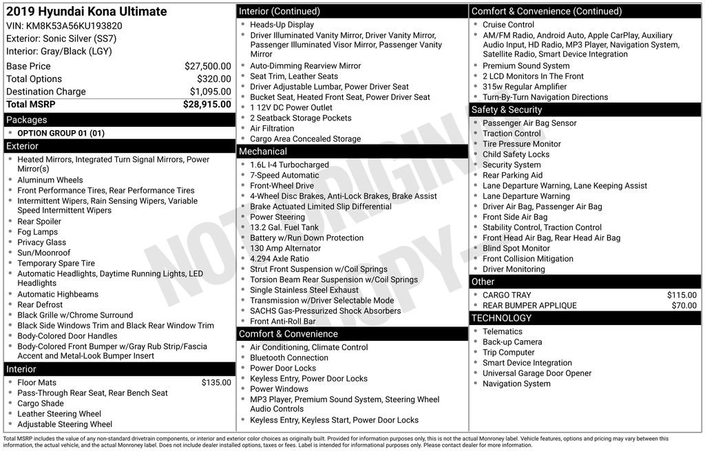Used 2019 Hyundai Kona Ultimate image 36