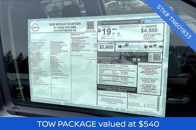 New 2026 Nissan Frontier SV w/ All-Weather Content Package image 5