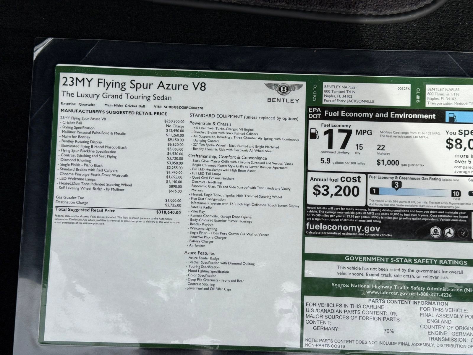Used 2023 Bentley Flying Spur Azure AWD/4WD image 56