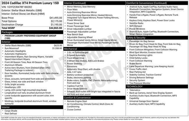 Certified 2024 Cadillac XT4 Premium Luxury FWD image 33