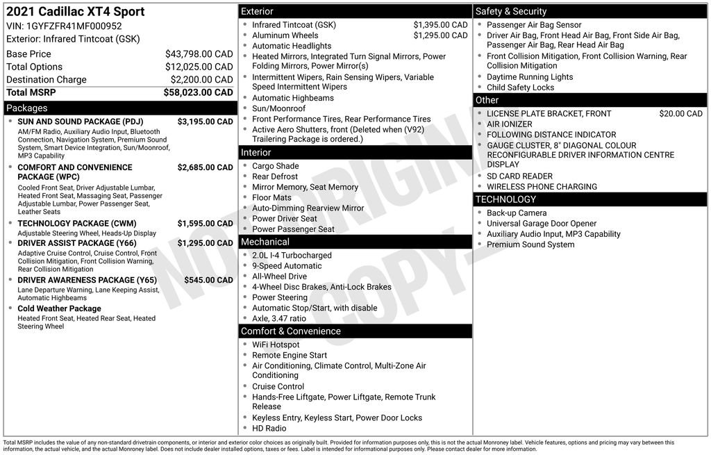 Used 2021 Cadillac XT4 Sport w/ Sun And Sound Package AWD/4WD image 32