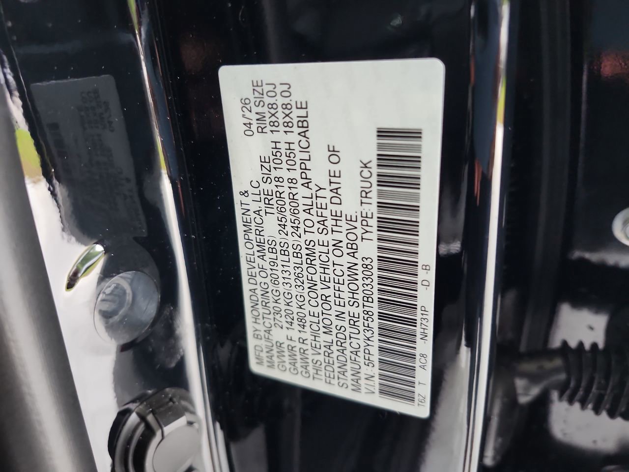 New 2026 Honda Ridgeline RTL image 22