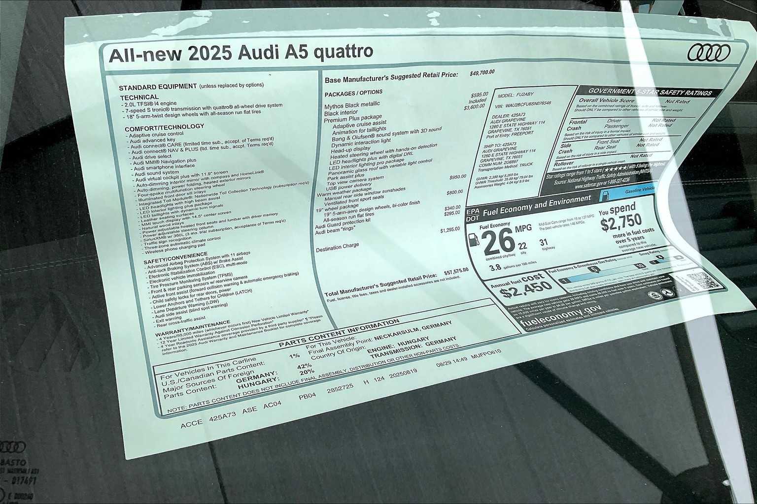 New 2025 Audi A5 2.0T Premium Plus image 18