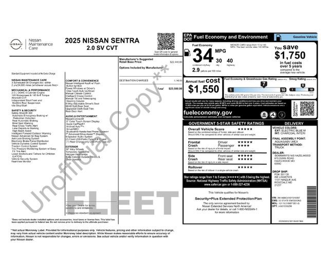 New 2025 Nissan Sentra SV FWD image 19