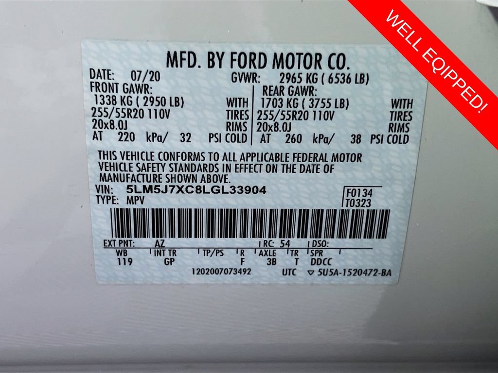 Used 2020 Lincoln Aviator Reserve w/ Equipment Group 201A AWD/4WD image 34