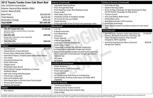 Used 2012 Toyota Tundra 4x4 CrewMax w/ TRD Off-Road Pkg image 32