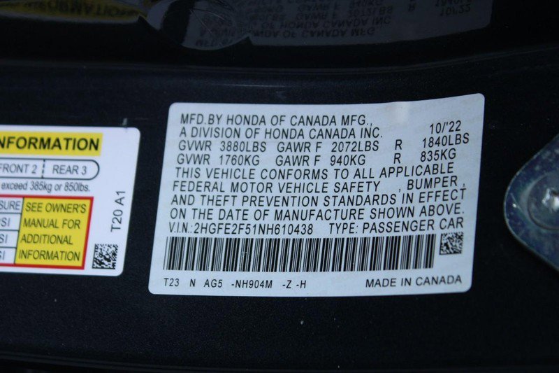 Used 2022 Honda Civic Sport image 17