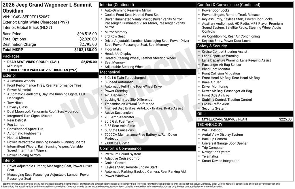 New 2026 Jeep Grand Wagoneer L Summit w/ Rear Seat Video Group I image 9