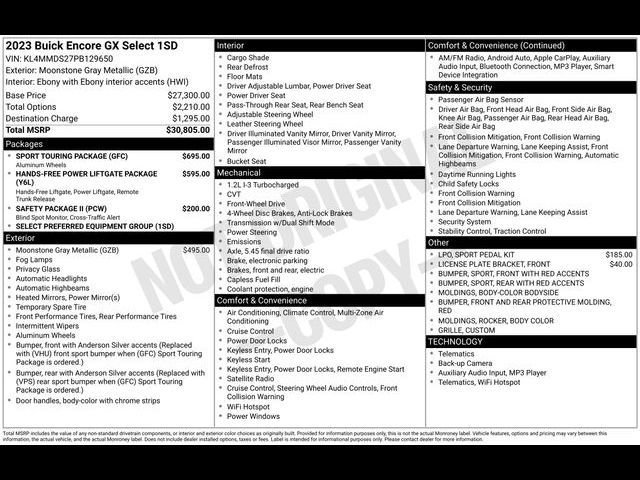 Certified 2023 Buick Encore GX Select w/ Sport Touring Package image 40