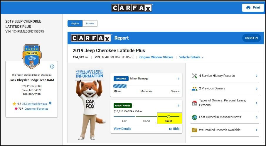 Used 2019 Jeep Cherokee Latitude Plus w/ Cold Weather Group AWD/4WD image 11