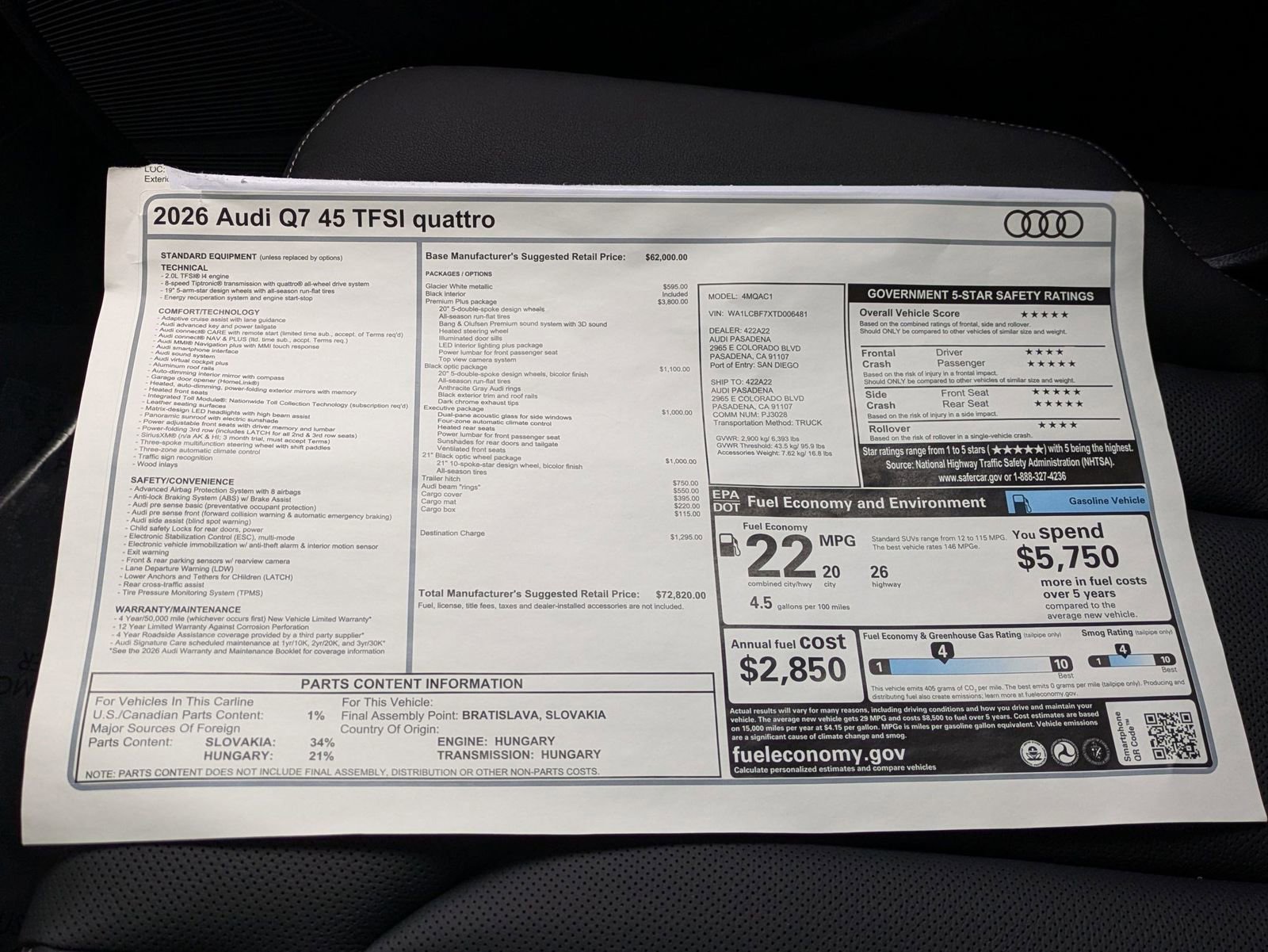 New 2026 Audi Q7 2.0T Premium Plus image 18