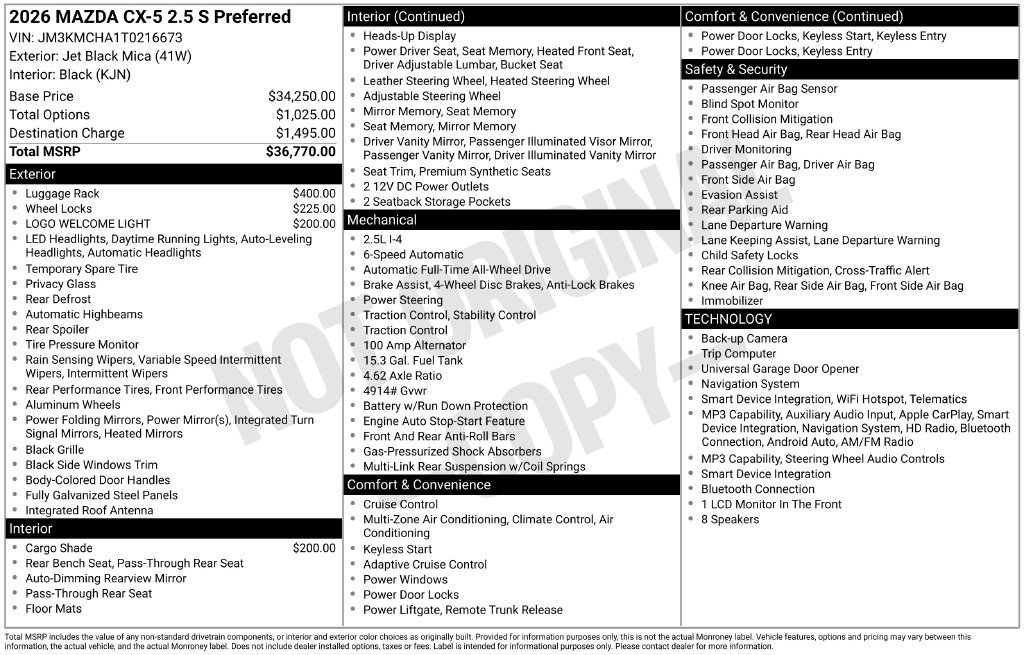 New 2026 MAZDA CX-5 Preferred AWD/4WD image 10