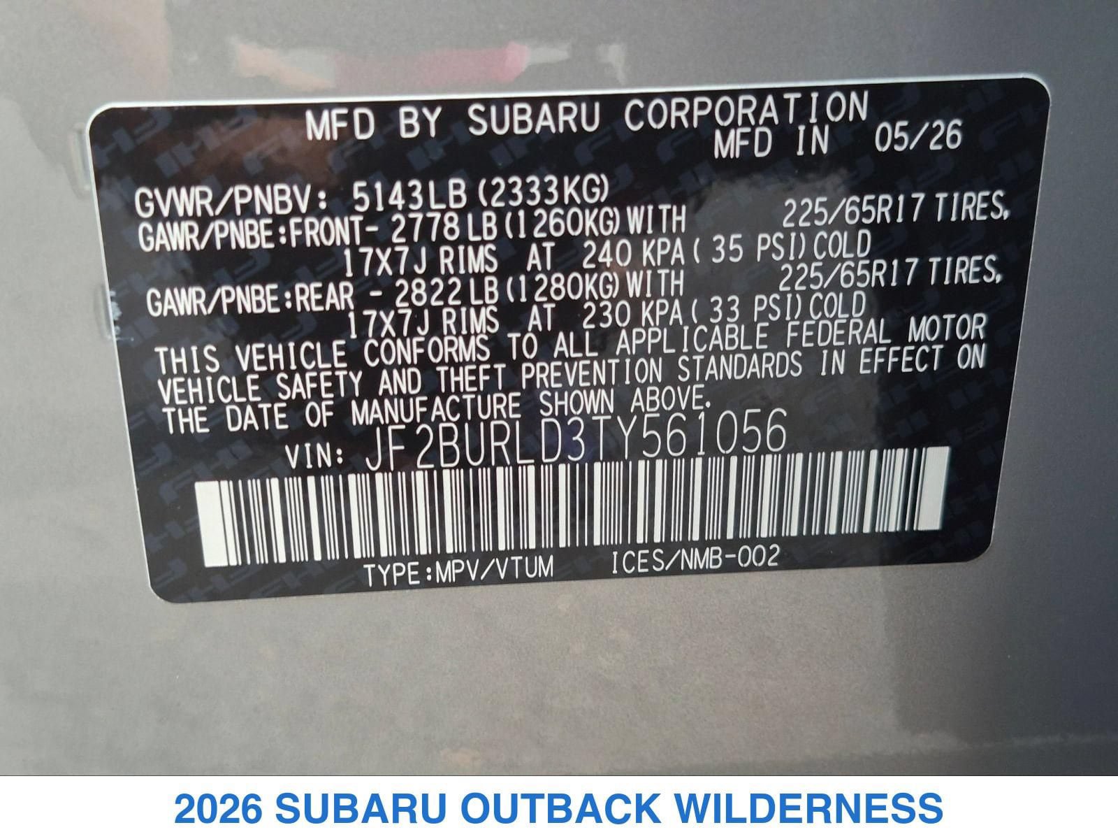 New 2026 Subaru Outback Wilderness AWD/4WD image 32