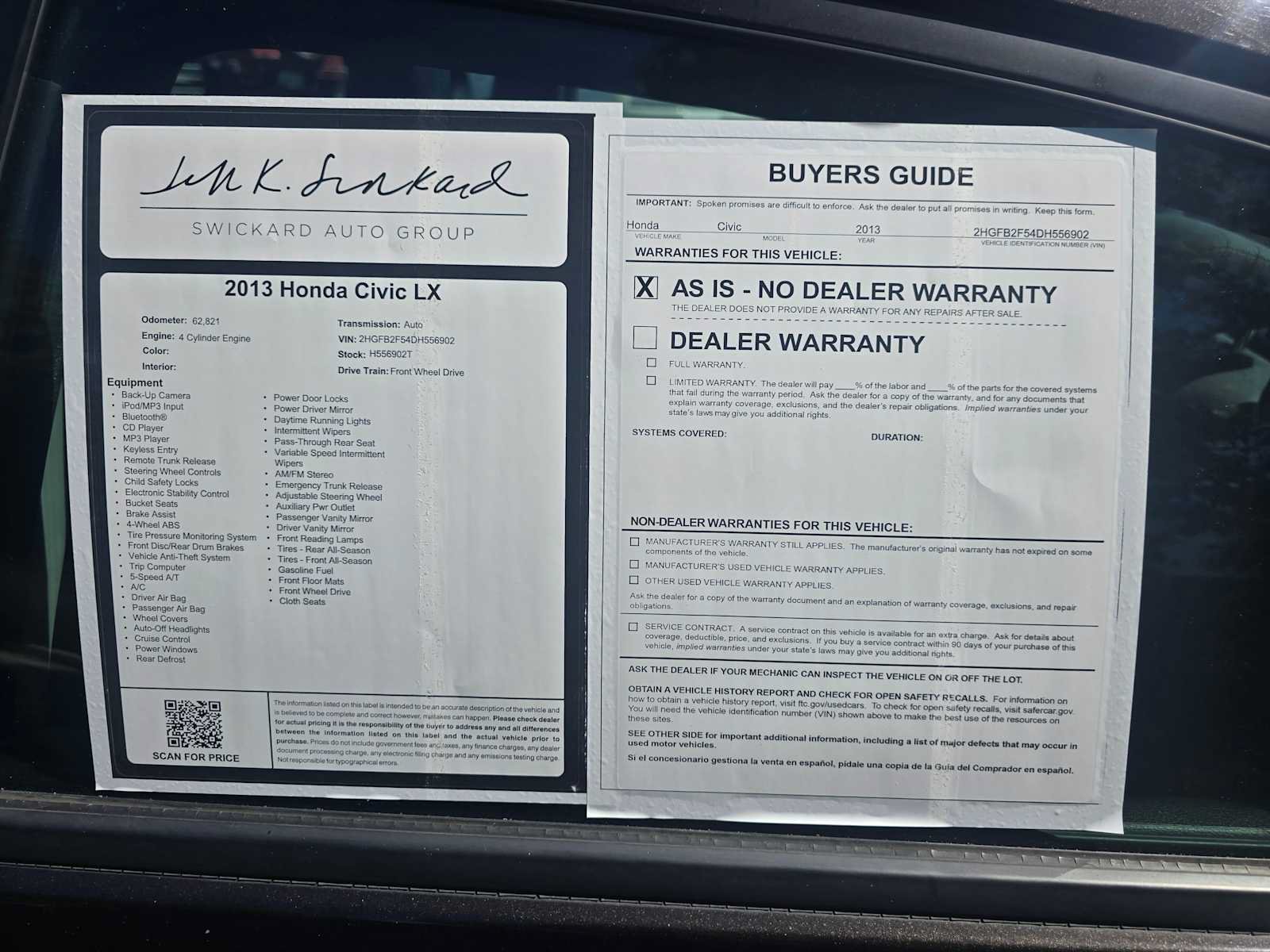 Used 2013 Honda Civic LX image 14