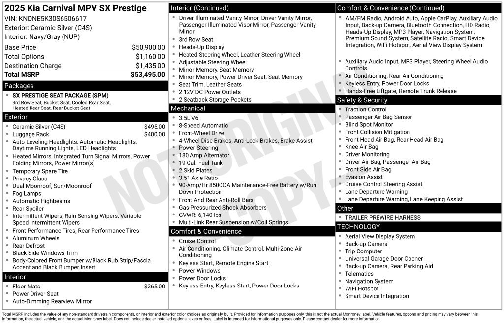 New 2025 Kia Carnival SX Prestige FWD image 6