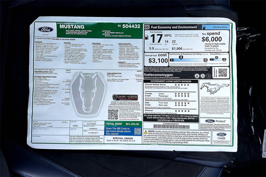 New 2025 Ford Mustang Dark Horse w/ Dark Horse Handlin Package image 14