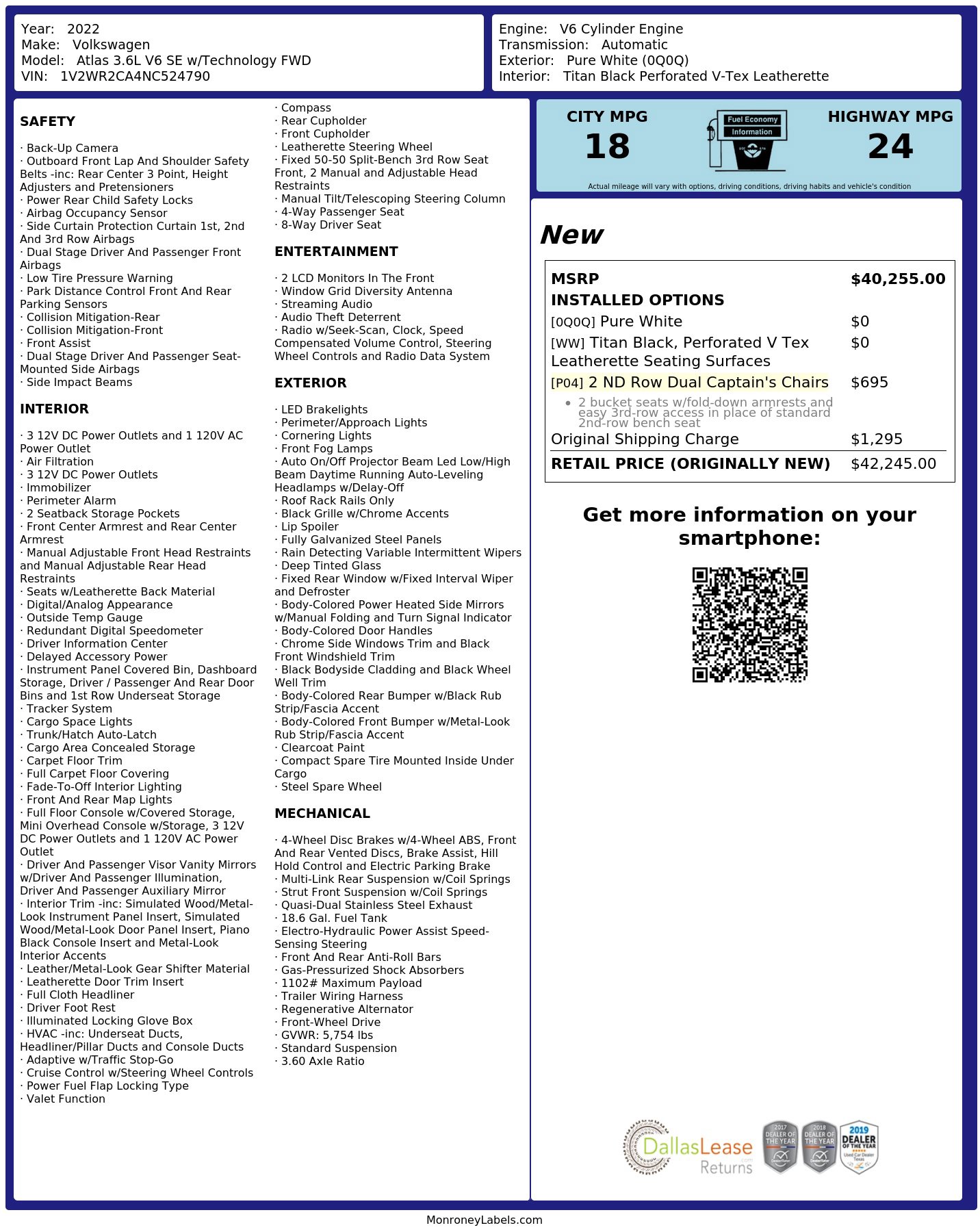 Used 2022 Volkswagen Atlas SE FWD image 2