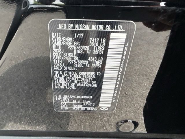 Used 2017 INFINITI QX80 4WD w/ Driver Assistance Package image 20