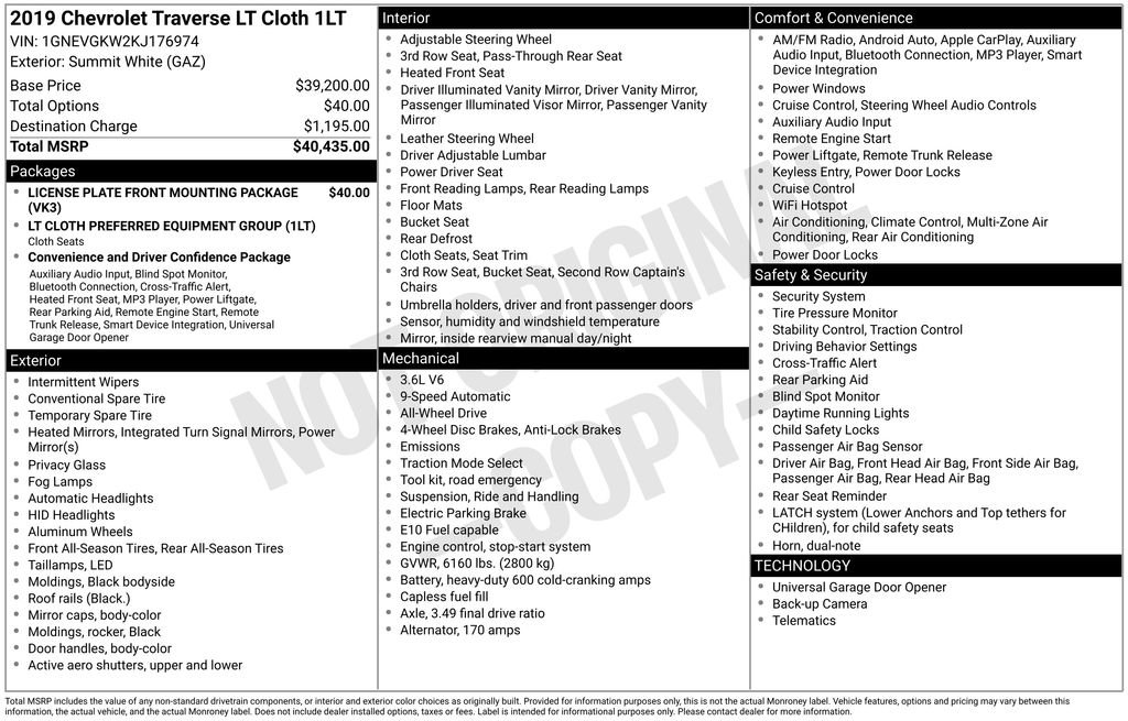 Certified 2019 Chevrolet Traverse LT image 11