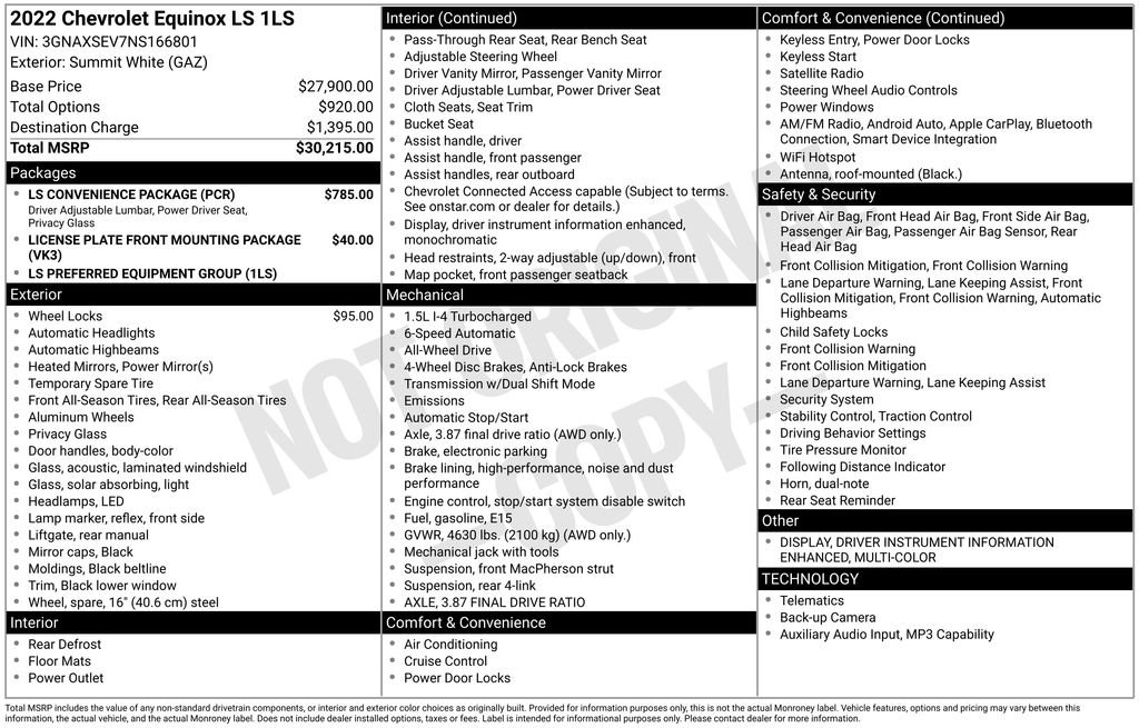 Used 2022 Chevrolet Equinox LS w/ LS Convenience Package AWD/4WD image 46