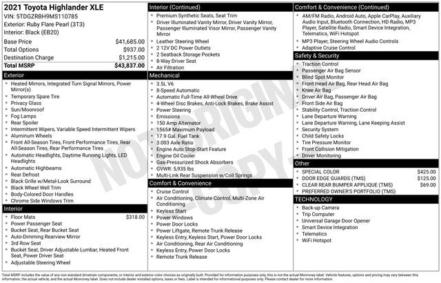 Used 2021 Toyota Highlander XLE image 7