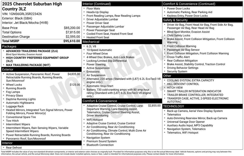 Used 2025 Chevrolet Suburban High Country AWD/4WD image 3