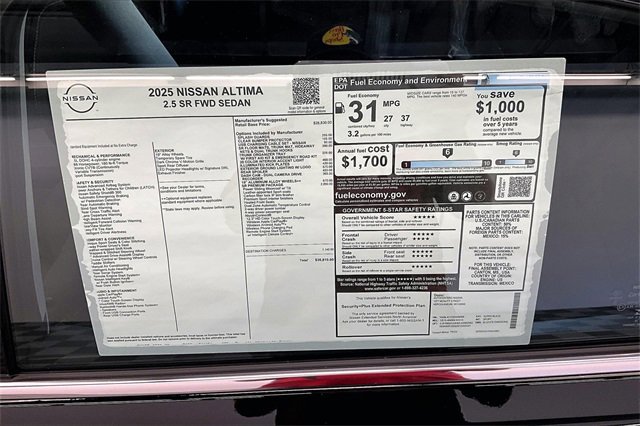 New 2025 Nissan Altima 2.5 SR w/ SR Premium Package image 38