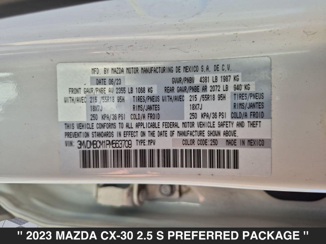 Used 2023 MAZDA CX-30 AWD 2.5 S w/ Preferred Package image 37