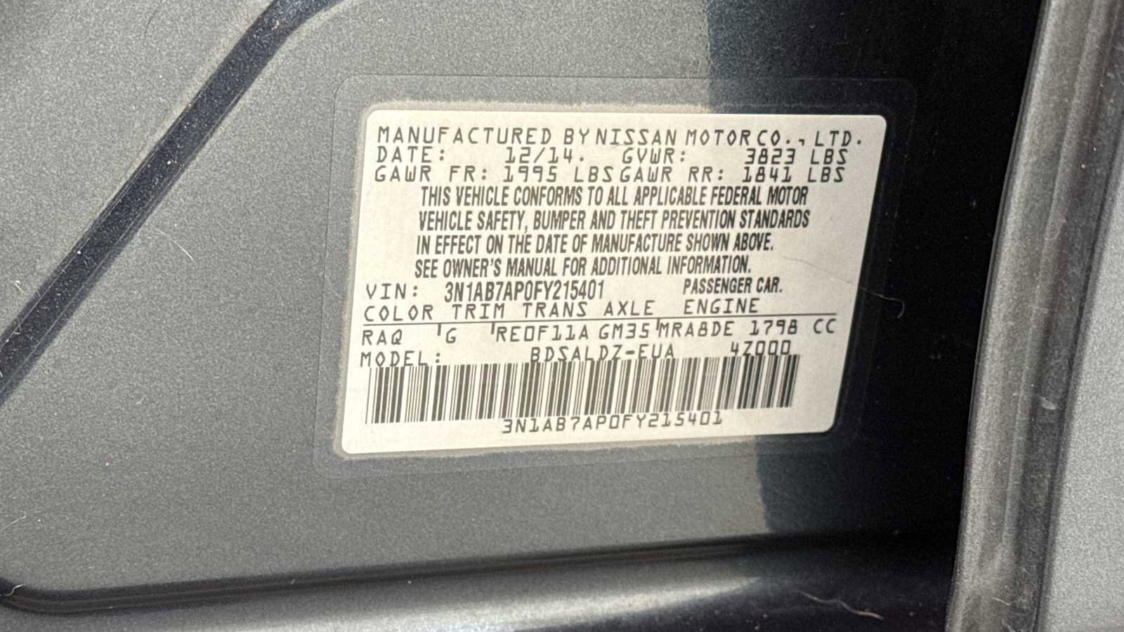 Used 2015 Nissan Sentra SV w/ Protection Package image 11