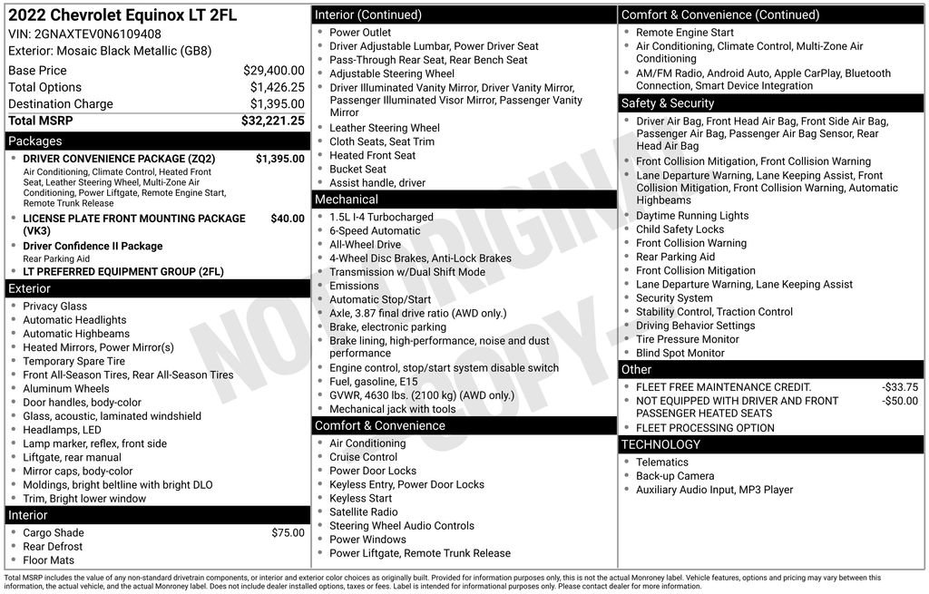 Used 2022 Chevrolet Equinox LT w/ Driver Convenience Package image 33