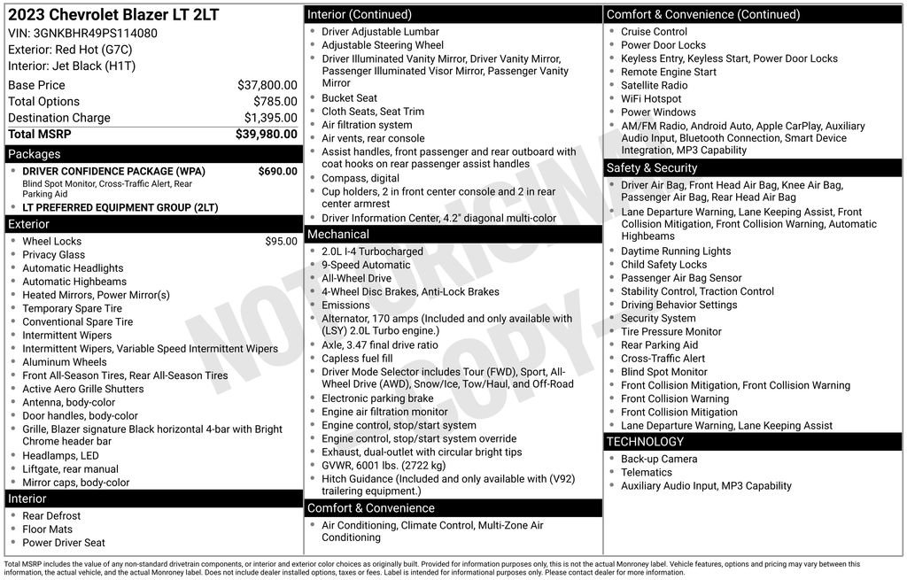 Used 2023 Chevrolet Blazer LT w/ Driver Confidence Package image 6