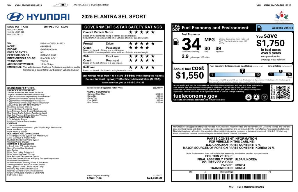 Used 2025 Hyundai Elantra Sport image 4